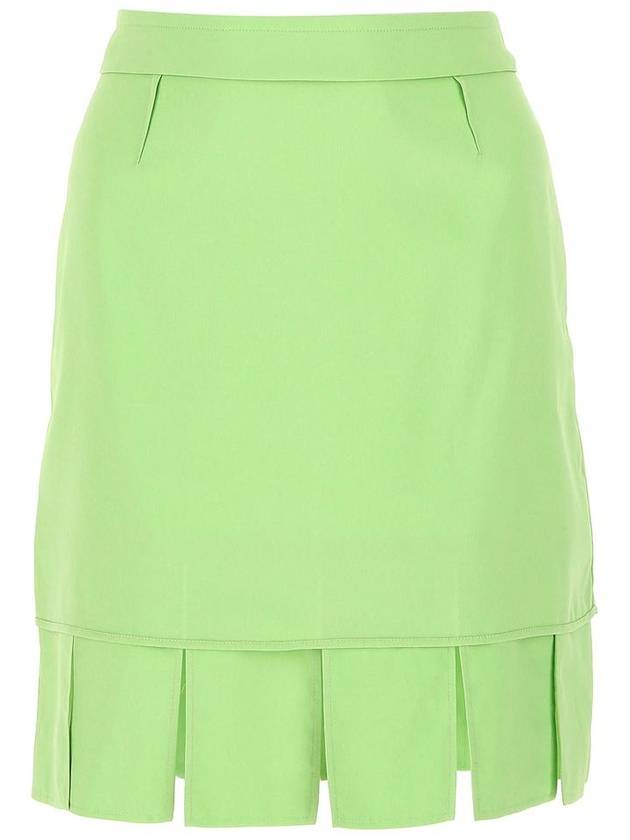 Pleated Hem H Line Skirt Green - BOTTEGA VENETA - BALAAN 2