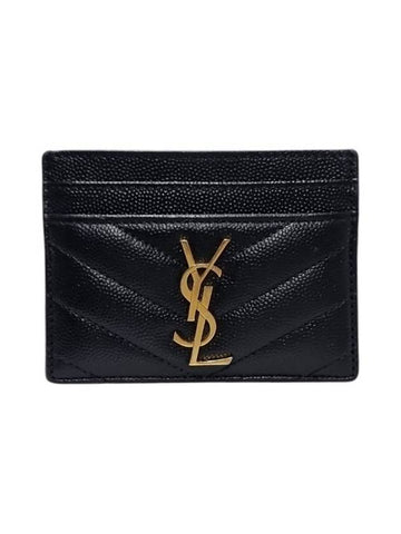 423291 Matelasse gold logo monogram card wallet - SAINT LAURENT - BALAAN 1