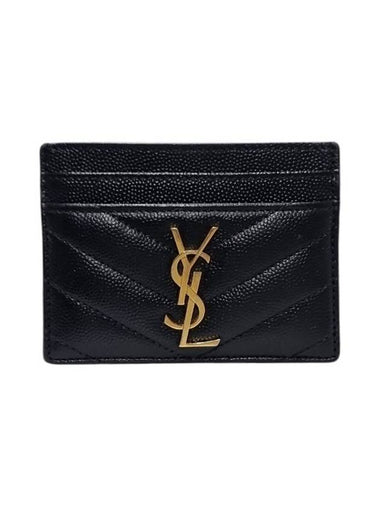 423291 Matelasse gold logo monogram card wallet - SAINT LAURENT - BALAAN 1