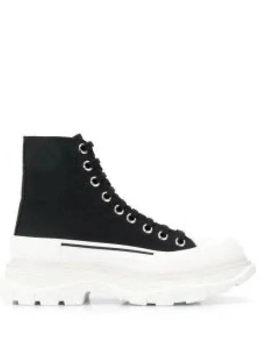 Tread Slick High Top Sneakers Black White - ALEXANDER MCQUEEN - BALAAN 2