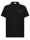 Embroidered Logo Cotton Short Sleeve T-Shirt Black - SALVATORE FERRAGAMO - BALAAN 2