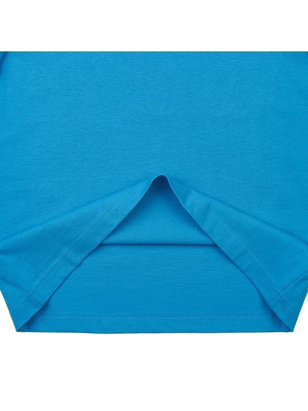 Women's Round Neck Plain Short Sleeve T-Shirt Turquoise - BOTTEGA VENETA - BALAAN 8