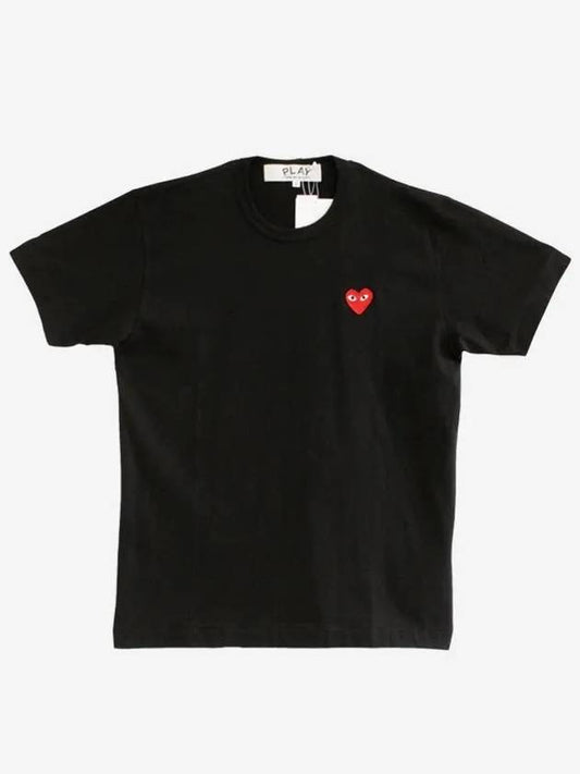 Play Red Heart Short Sleeve Black AXT1081 - COMME DES GARCONS - BALAAN 1
