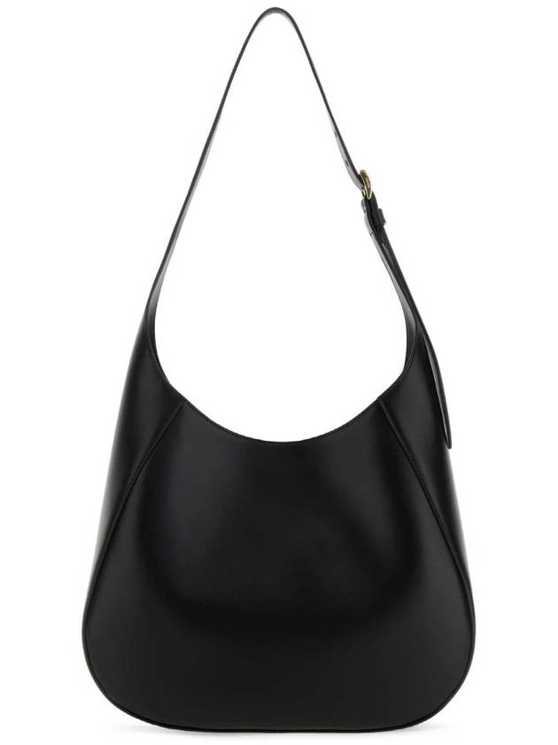 Triangle Logo Leather Shoulder Bag Black - PRADA - BALAAN 4