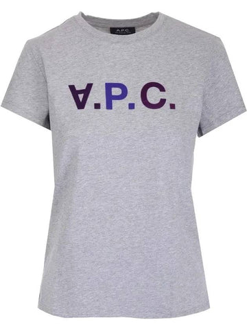 VPC Logo Short Sleeve T-Shirt Grey Purple - A.P.C. - BALAAN 1