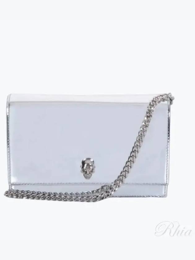 Small Skull Leather Cross Bag Silver - ALEXANDER MCQUEEN - BALAAN 2