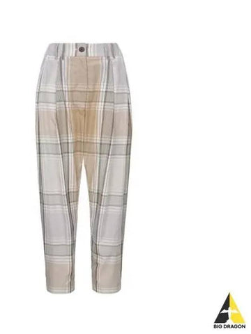 Women s High Waist Check Linen Pants Multi BAG SNW 254 - STUDIO NICHOLSON - BALAAN 1