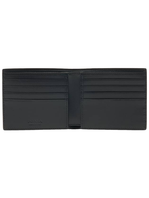 Men's Triangle Logo Leather Half Wallet Black - PRADA - BALAAN 11