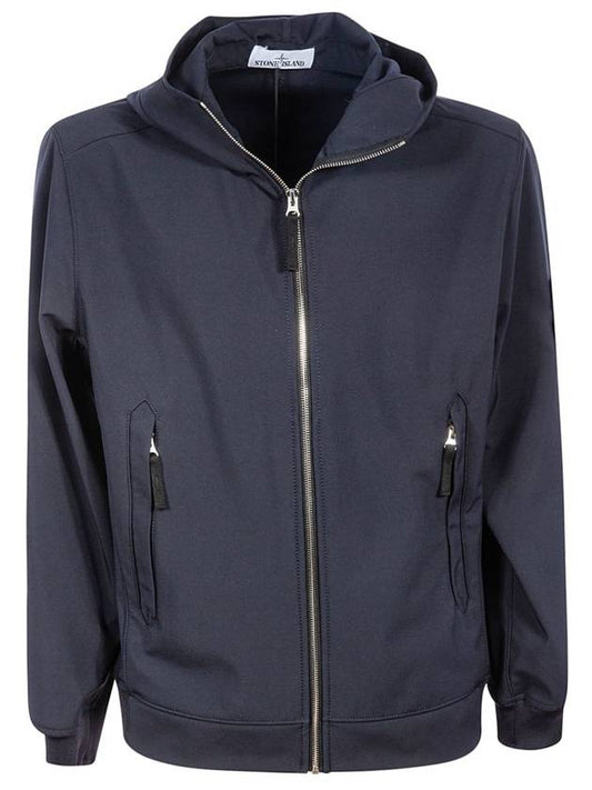 Men's Soft Shell Wappen Hooded Jacket Navy - STONE ISLAND - BALAAN 1