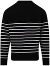 Stripe Oversized Fit Knit Top Black - AMI - BALAAN 4