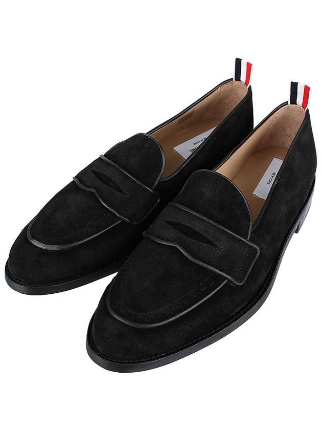 Men's Varsity Suede Loafers Black - THOM BROWNE - BALAAN 2