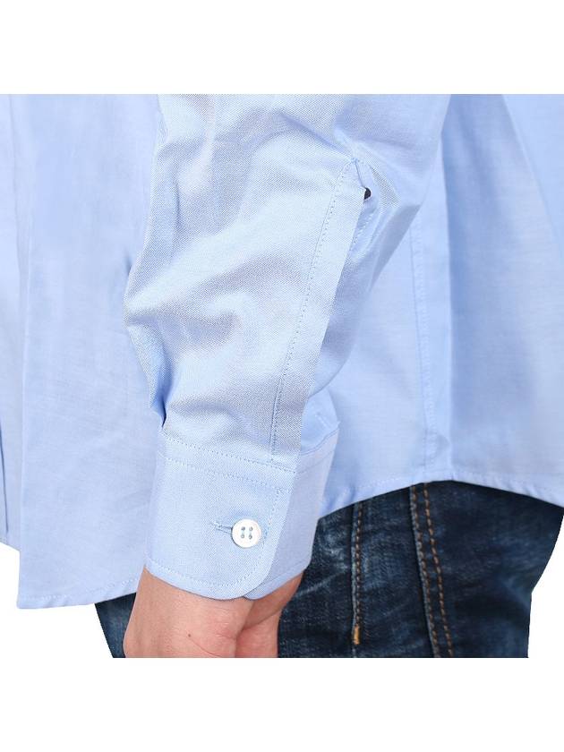 Oxford Button Down Long Sleeve Shirt Blue - MAISON MARGIELA - 8