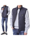 Loom Woven Chambers Nylon Down Vest Navy - STONE ISLAND - BALAAN 2