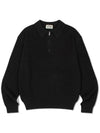 Zip-Up Collar Knit Top Black - DE GRAND MATIN - BALAAN 3