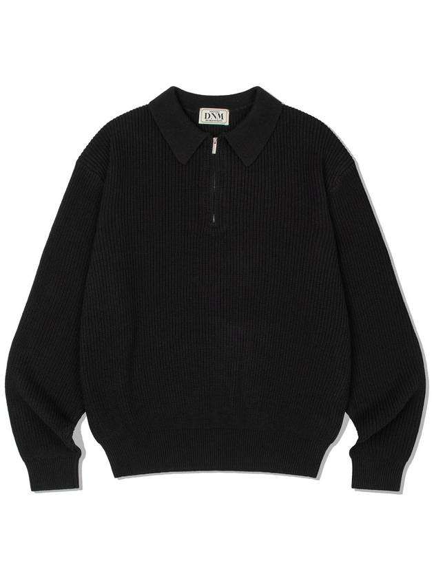 Zip-Up Collar Knit Top Black - DE GRAND MATIN - BALAAN 3