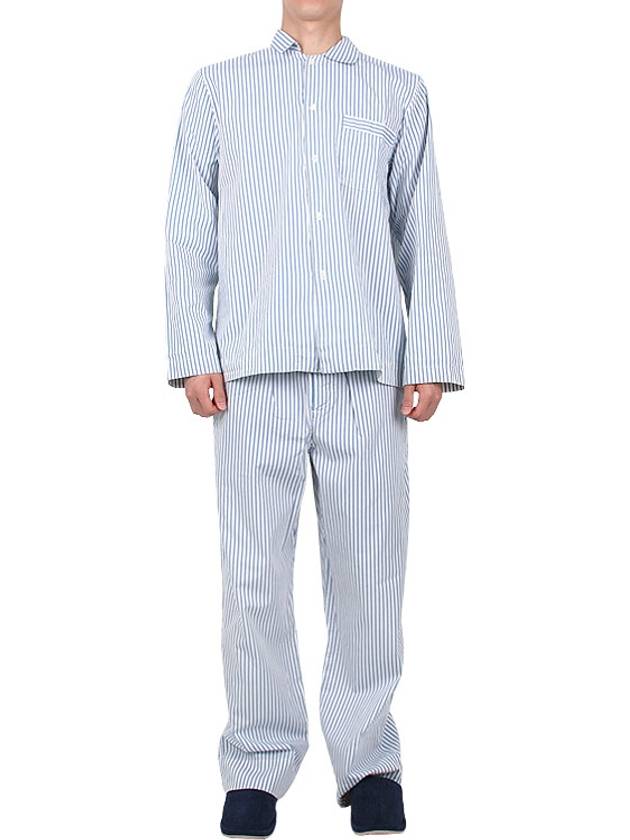 Poplin Long Sleeve Shirt Placid Blue Stripes - TEKLA - 6