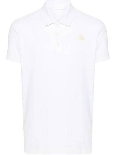 Men's Logo Patch Polo Shirt White - MONCLER - BALAAN 1