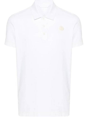 Men's Logo Patch Polo Shirt White - MONCLER - BALAAN 1