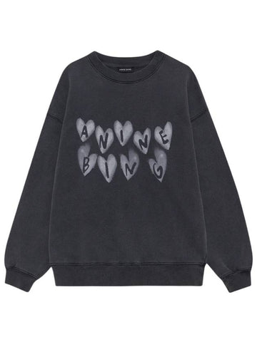 Spencer Heart Sweatshirt Washed Black - ANINE BING - BALAAN 1