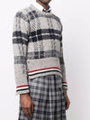 Trimmed Tartan Jacquard Mohair Knit Top Grey - THOM BROWNE - BALAAN 3