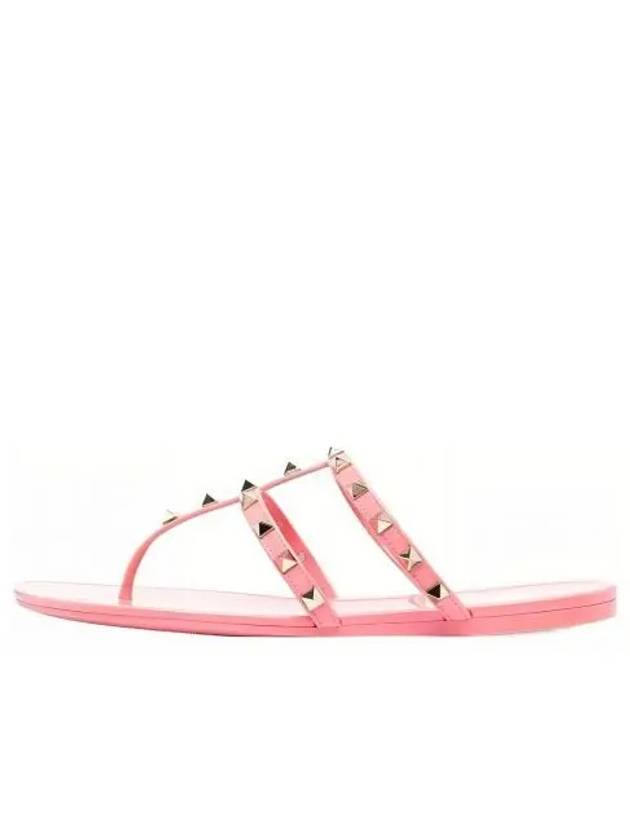 Rockstud PVC Flip Flops Pink - VALENTINO - BALAAN 2