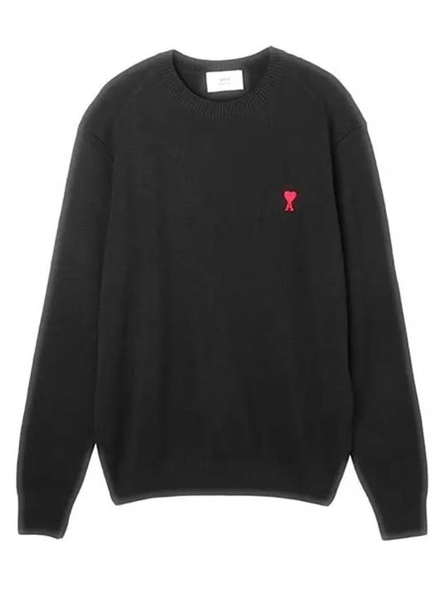 de Coeur Embroidery Crewneck Knit Top Black - AMI - BALAAN 4