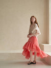 Ruffle Tiered Unbalanced Long Skirt - CAHIERS - BALAAN 3