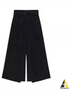 Women's Belted Cotton Wide Pants Black - VANESSA BRUNO - BALAAN 2