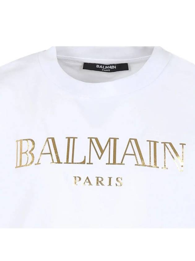 Kids Logo Print Short Sleeve T-Shirt White - BALMAIN - BALAAN 5