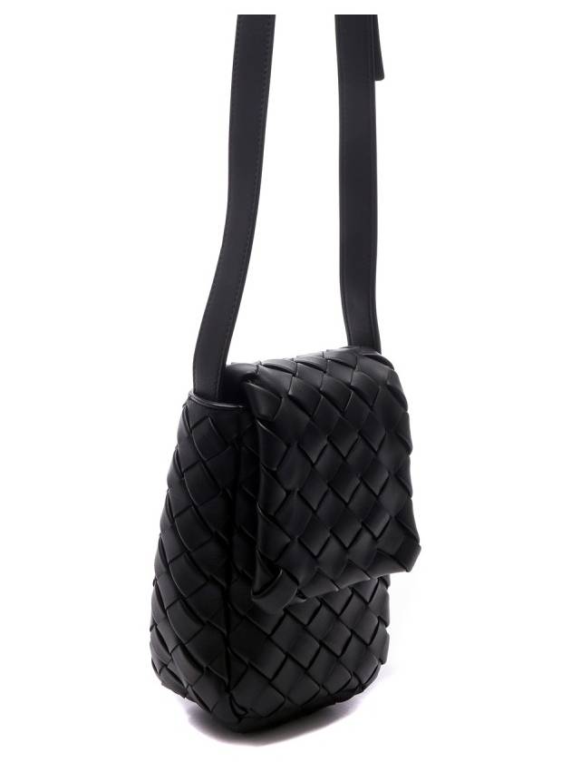 Vertical Cobble Mini Leather Cross Bag Black - BOTTEGA VENETA - BALAAN 4