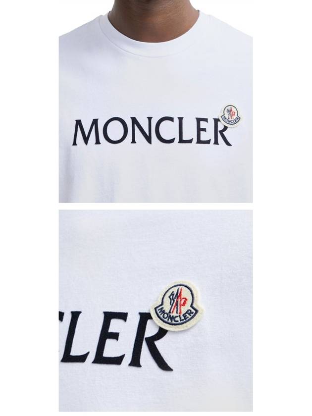 8C00024 8390T 001 Logo Patch Round Short Sleeve T Shirt White Men s TLS - MONCLER - BALAAN 5