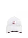 Embroidered Logo Curved Peak Ball Cap White - BRUNELLO CUCINELLI - BALAAN 2