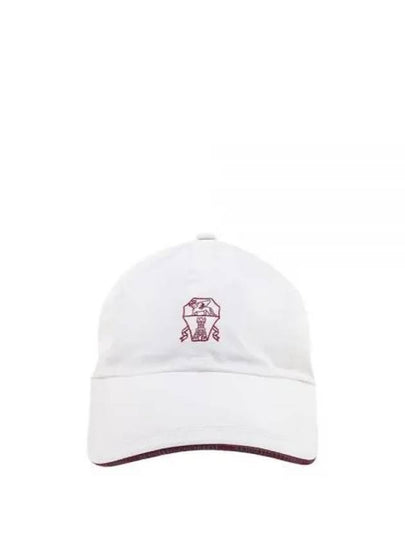 Embroidered Logo Curved Peak Ball Cap White - BRUNELLO CUCINELLI - BALAAN 2