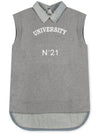 Number 21 Women s Logo Denim Collar Gray Tank Top E091 4171 8939 - Nº 21 - BALAAN 2