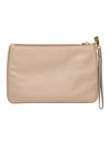 Logo Strap Leather Clutch Bag Pink - MIU MIU - BALAAN 3