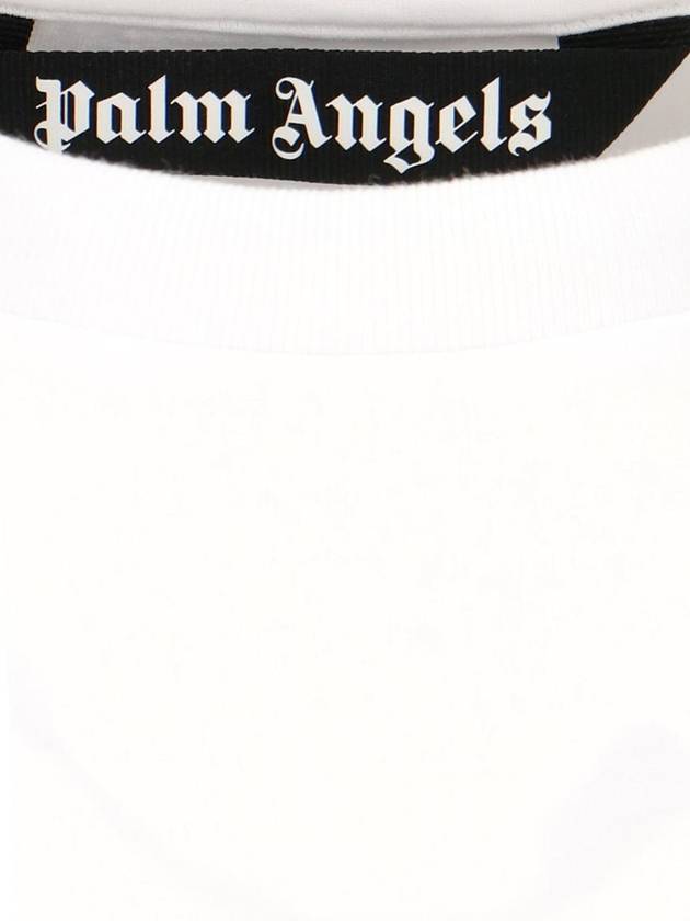 Men's Monogram Logo Print Short Sleeve T-Shirt White - PALM ANGELS - BALAAN 6