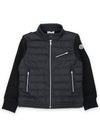 Kids Patch Logo Mix Down Zip Up Jacket Black 8G00011 809DK 999 8 10A - MONCLER - BALAAN 2