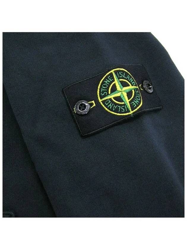 Wappen Patch Cotton Fleece Hoodie Navy - STONE ISLAND - BALAAN 5