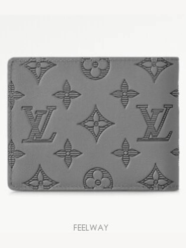 Monogram Shadow Multiple Half Wallet Grey - LOUIS VUITTON - BALAAN 7