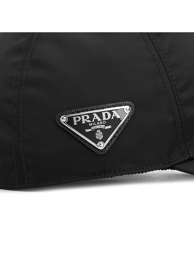 Triangle Logo Re Nylon Ball Cap Black - PRADA - BALAAN 8