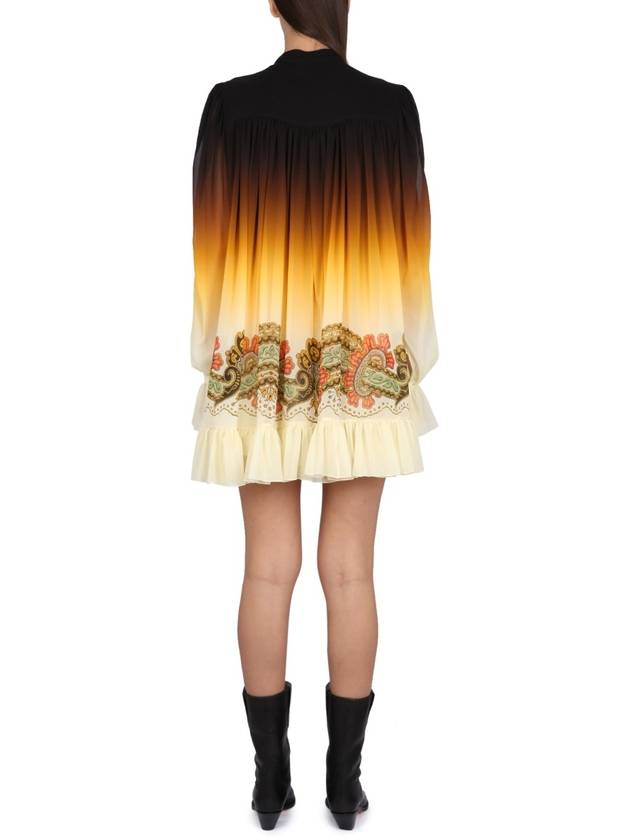 gradient silk short dress brown cream - ETRO - BALAAN 4