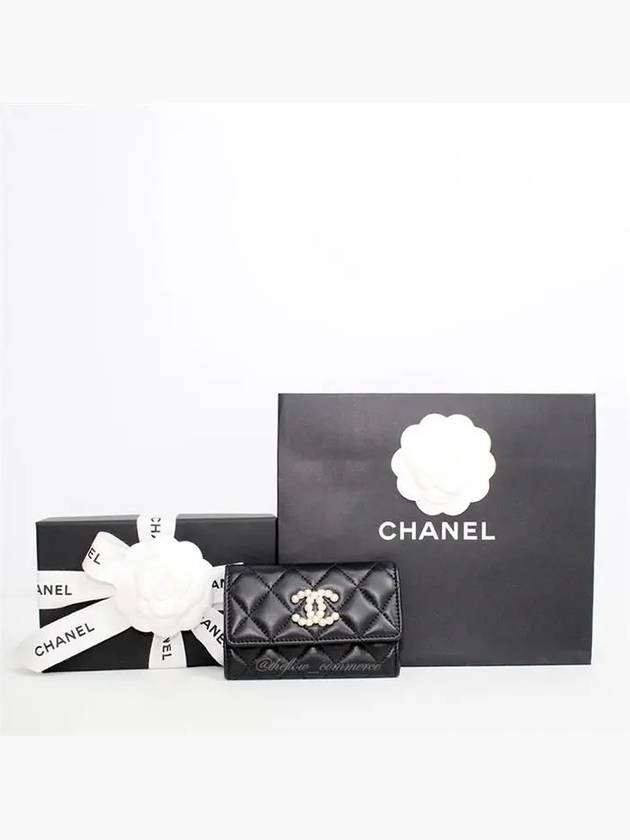 24SS PreCollection Pearl CC Classic Snap Card Wallet Lamb Skin AP3813 B15723 94305 - CHANEL - BALAAN 10