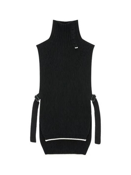 Y's chunky ribbed turtleneck vest black 270889 - YOHJI YAMAMOTO - BALAAN 1