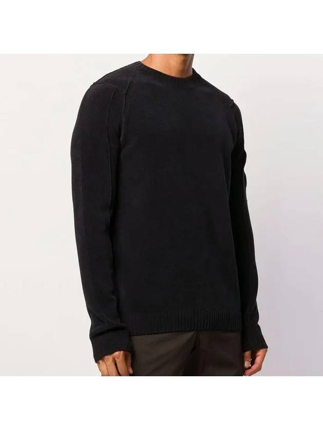 Lens Wappen Crew Neck Knit Top Black - CP COMPANY - BALAAN 5