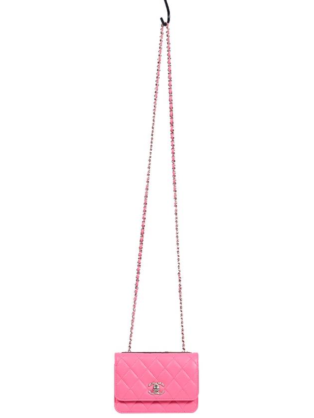 CC Lambskin Chain Mini Cross Bag Hot Pink - CHANEL - BALAAN 11