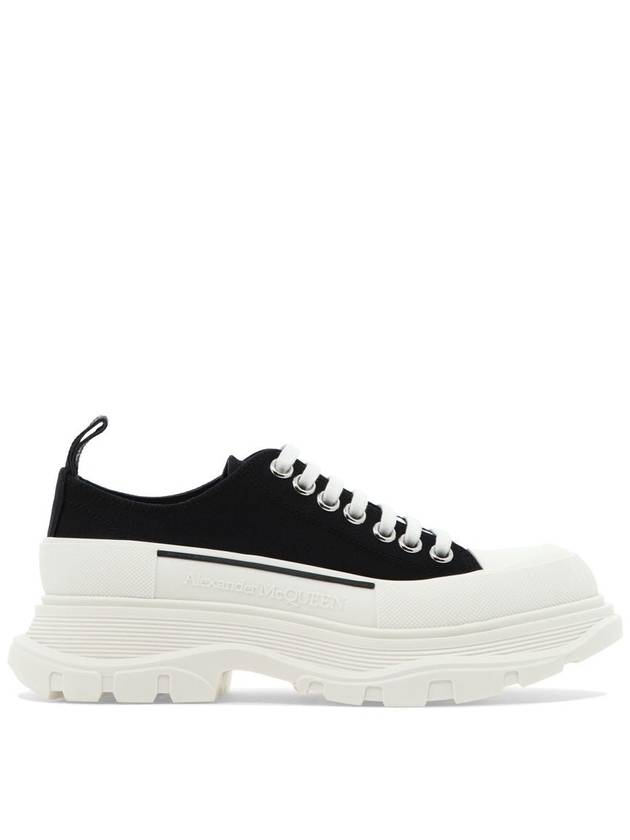 Tread Slick Low Top Sneakers Black White - ALEXANDER MCQUEEN - BALAAN 2