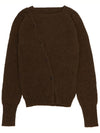 La Maille Pau Asymmetric Cardigan Dark Brown - JACQUEMUS - BALAAN 2