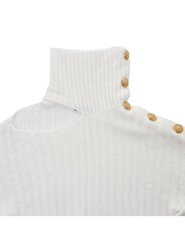 button ribbed knit turtleneck - BALMAIN - BALAAN.