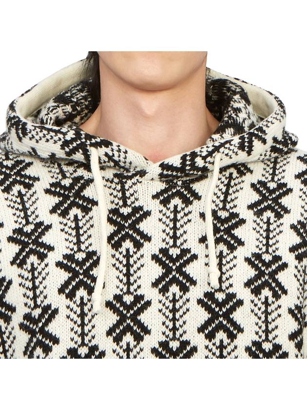 Logo Intarsia Jacquard Hoodie White - CP COMPANY - BALAAN 6