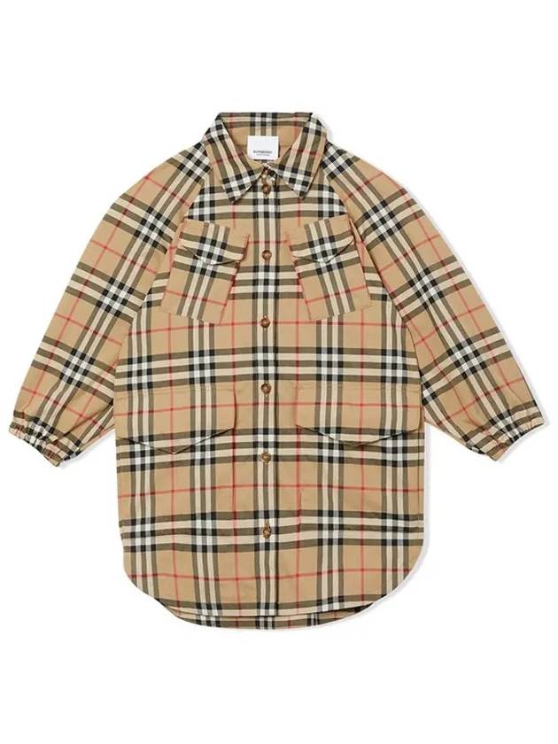 Kids Vintage Check Cotton Shirt Dress 8029774 - BURBERRY - BALAAN 2